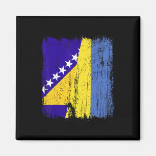 Bosnien und Herzegowina Ukraine Halbe Flagge Magnet