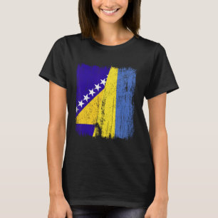 Bosnien und Herzegowina Ukraine Halbe Flagge  T-Shirt