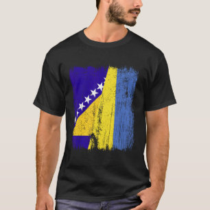 Bosnien und Herzegowina Ukraine Halbe Flagge  T-Shirt