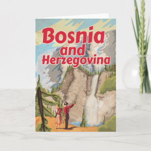 Bosnien und Herzegowina Vintage-Reiseposter Feiertagskarte