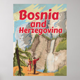 Bosnien und Herzegowina Vintages Reise-Plakat Poster