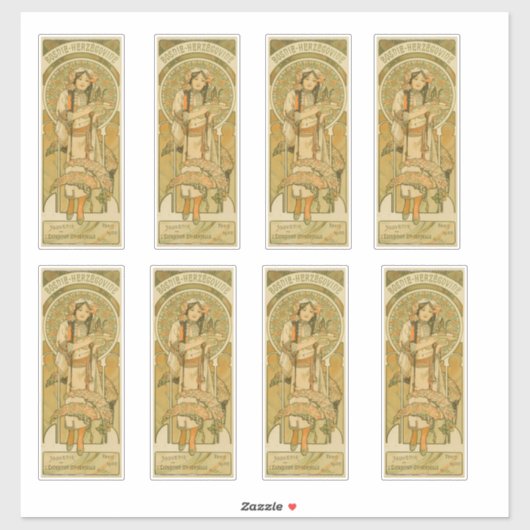 Bosnien und Herzegowina von Alphonse Mucha (1900) Aufkleber (Blatt)