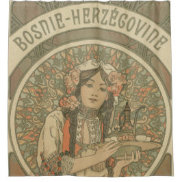 Bosnien und Herzegowina von Alphonse Mucha (1900) Duschvorhang