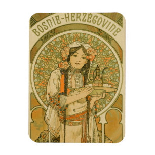 Bosnien und Herzegowina von Alphonse Mucha (1900) Magnet