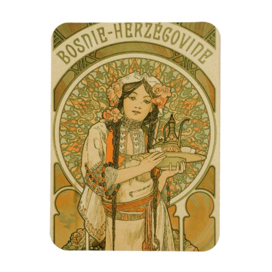 Bosnien und Herzegowina von Alphonse Mucha (1900) Magnet (Vertikal)