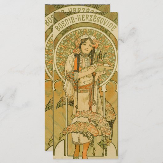Bosnien und Herzegowina von Alphonse Mucha (1900) Menükarte (Vorne/Hinten)