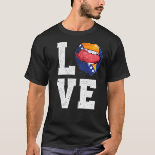 Bosnienische Flagge Fußball-Fan-Liebe T-Shirt