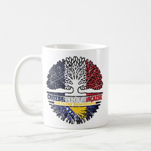Bosnisch-Französische Tree-Roots-Fahne Kaffeetasse (Links)