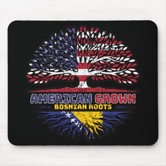 Bosnisch USA USA Vereinigte Staaten Tree Mousepad (Vorne)