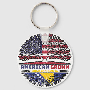 Bosnisch USA USA Vereinigte Staaten Tree Schlüsselanhänger