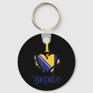 Bosnische Flagge Bosnien und Herzegowina Wurzeln Schlüsselanhänger