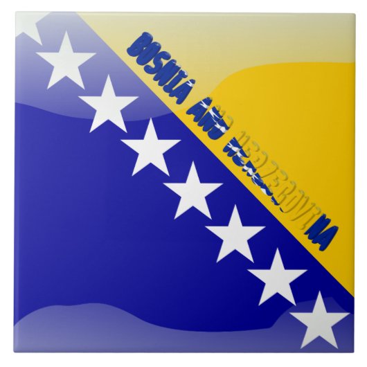 bosnische Flagge Fliese (Vorderseite)