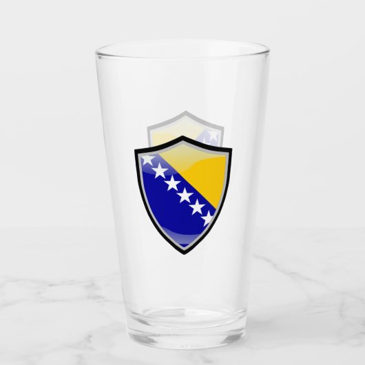 bosnische Flagge Glas (Vorderseite)