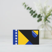 Bosnische Flagge und Wappen - Bosnien und Herzegow Visitenkarte (Stehend Vorderseite)