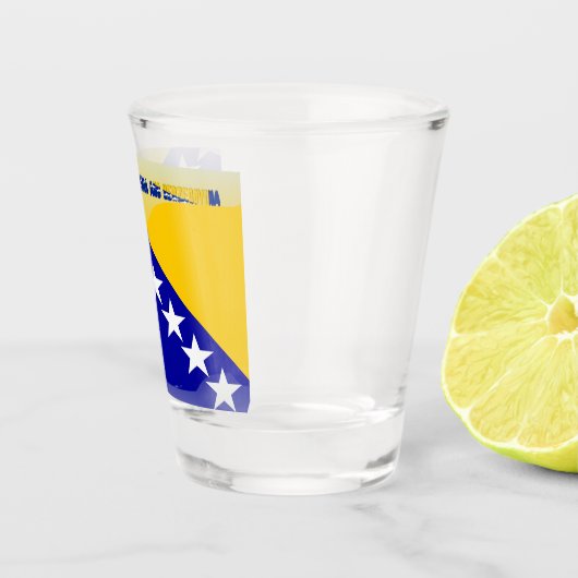 Bosnische glatte Flagge Schnapsglas (Rechts)