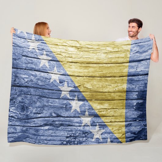 Bosnische Holzflagge Fleecedecke (Beispiel)