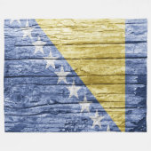 Bosnische Holzflagge Fleecedecke (Vorderseite (Horizontal))
