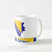 bosnische Landesflagge Kaffeetasse (VorderseiteRechts)