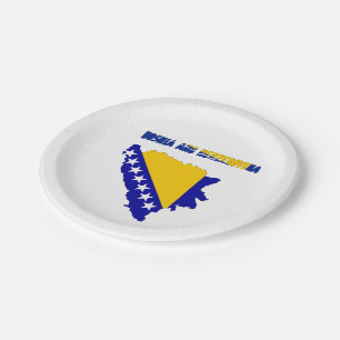bosnische Landesflagge Pappteller