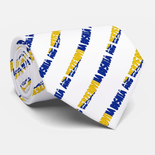 Bosnische Textflagge Krawatte (Gerollt)