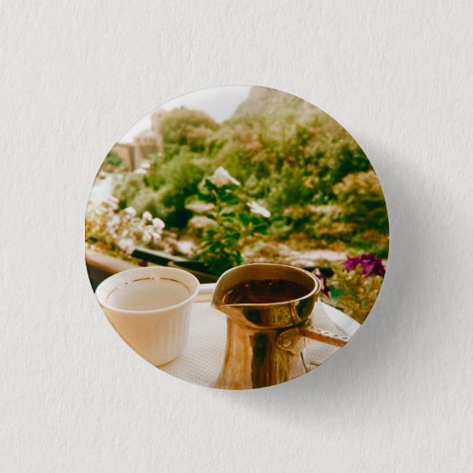 Bosnischer Kaffeepause in Mostar Button (Vorderseite)