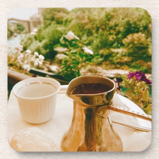 Bosnischer Kaffeepause in Mostar Getränkeuntersetzer (Vorderseite)