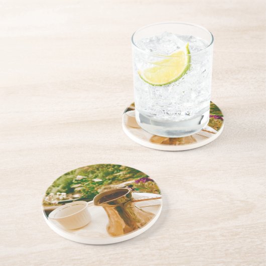 Bosnischer Kaffeepause in Mostar Getränkeuntersetzer (Seite)