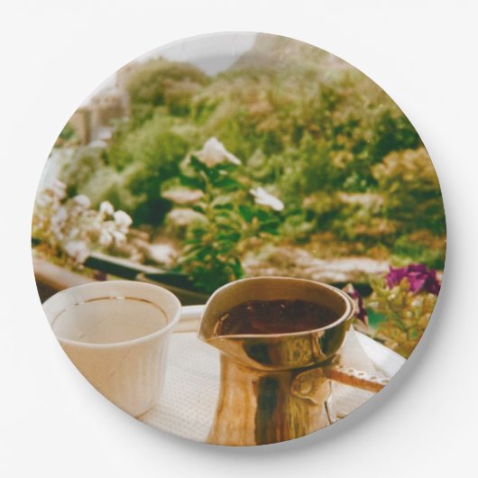 Bosnischer Kaffeepause in Mostar Pappteller (Vorderseite)