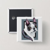 Boson Terrier Boston Style Button (Vorne & Hinten)