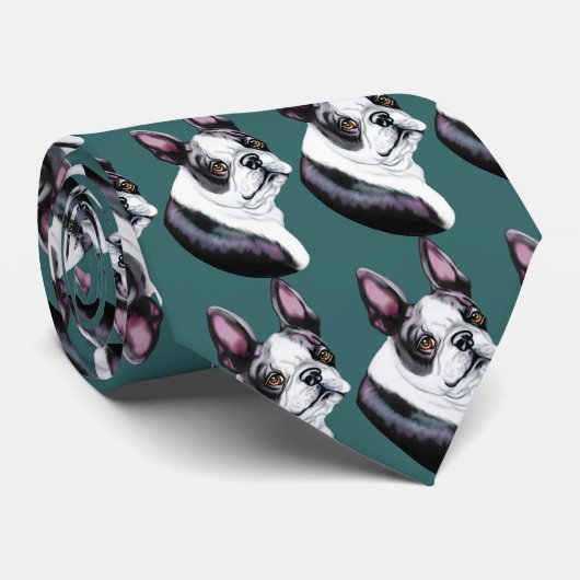 Boson Terrier Boston Style Krawatte (Gerollt)