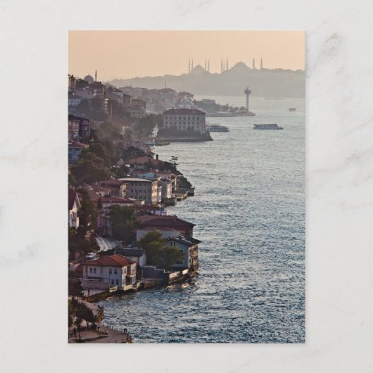 Bosporus bei Sonnenuntergang Postkarte (Vorderseite)