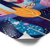 Bosque Colorido: Paisaje Folk y Naive Poster (Ecke)