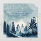 Bosque con nieve Einladung (Vorne/Hinten)