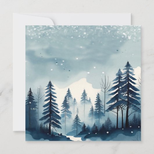 Bosque con nieve Einladung (Rückseite)