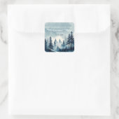  Bosque con nieve Quadratischer Aufkleber (Tasche)