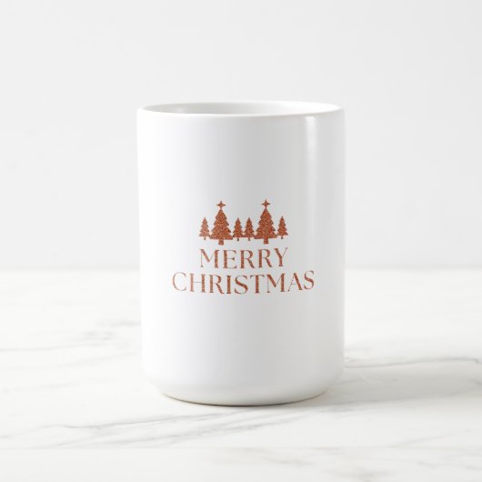 Bosque de Árboles de Navidad con Brillo Oro Rosado Kaffeetasse (Mittel)