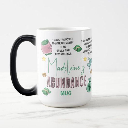 Boss Babe Abundance Money Mindset Affirmations Verwandlungstasse (Links)