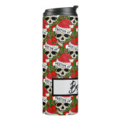 Boss Babe Festive AF Skelett in Weihnachtsmannmütz Thermosbecher (Nach links gedreht)