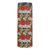 Boss Babe Festive AF Skelett in Weihnachtsmannmütz Thermosbecher (Rückseite)