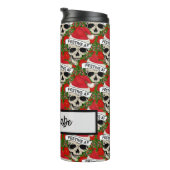 Boss Babe Festive AF Skelett in Weihnachtsmannmütz Thermosbecher (Nach rechts gedreht)