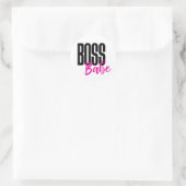 Boss Babe, Girl Boss Runder Aufkleber (Tasche)