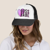 Boss Babe Heart Pink Trucker Hat Ladies Diva Girls Truckerkappe (Beispiel)