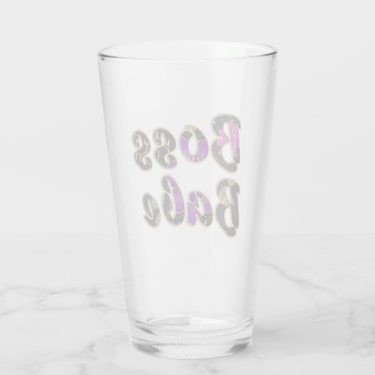 Boss Babe in Black Floral Glas (Rückseite)