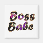 Boss Babe in Black Floral Magnet (Vorne)