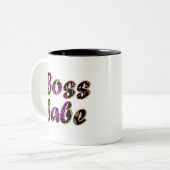 Boss Babe in Black Floral Zweifarbige Tasse (Vorderseite Links)