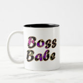 Boss Babe in Black Floral Zweifarbige Tasse (Links)