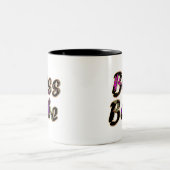 Boss Babe in Black Floral Zweifarbige Tasse (Mittel)
