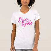 BOSS BABE minimale Skript-trendy Arbeit Zitat pink T-Shirt (Vorderseite)