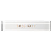 Boss Babe Minimalistisch moderne Namplate Namensplakette (Vorderseite)