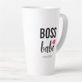 Boss Babe personalisieren | Pink Kiss | Rosa Lippe Milchtasse (Rechte Ecke)